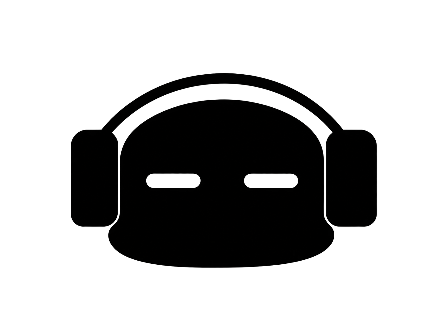 A sleeping black mascot wearing headphones